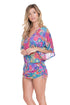 Luli Fama Sunburst Cabana V-Neck Dress